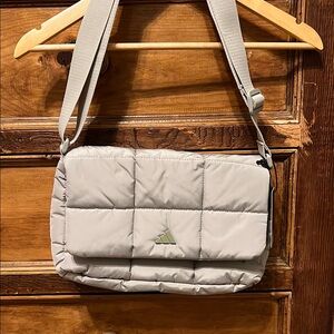 Adidas Quilted Crossbody Bag in Light Gray
